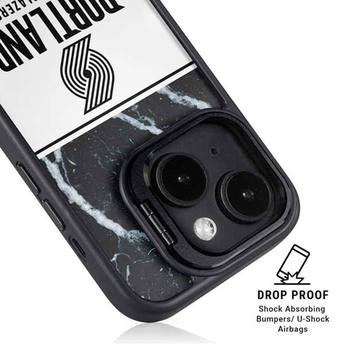 NBA Portland Trail Blazers Marble iPhone 14 Kickstand Case